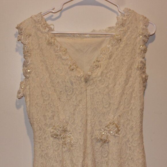 Adrianna Papell  White Lace Floral Sleeveless Maxi Dress Women's Size 12 - Picture 6 of 10
